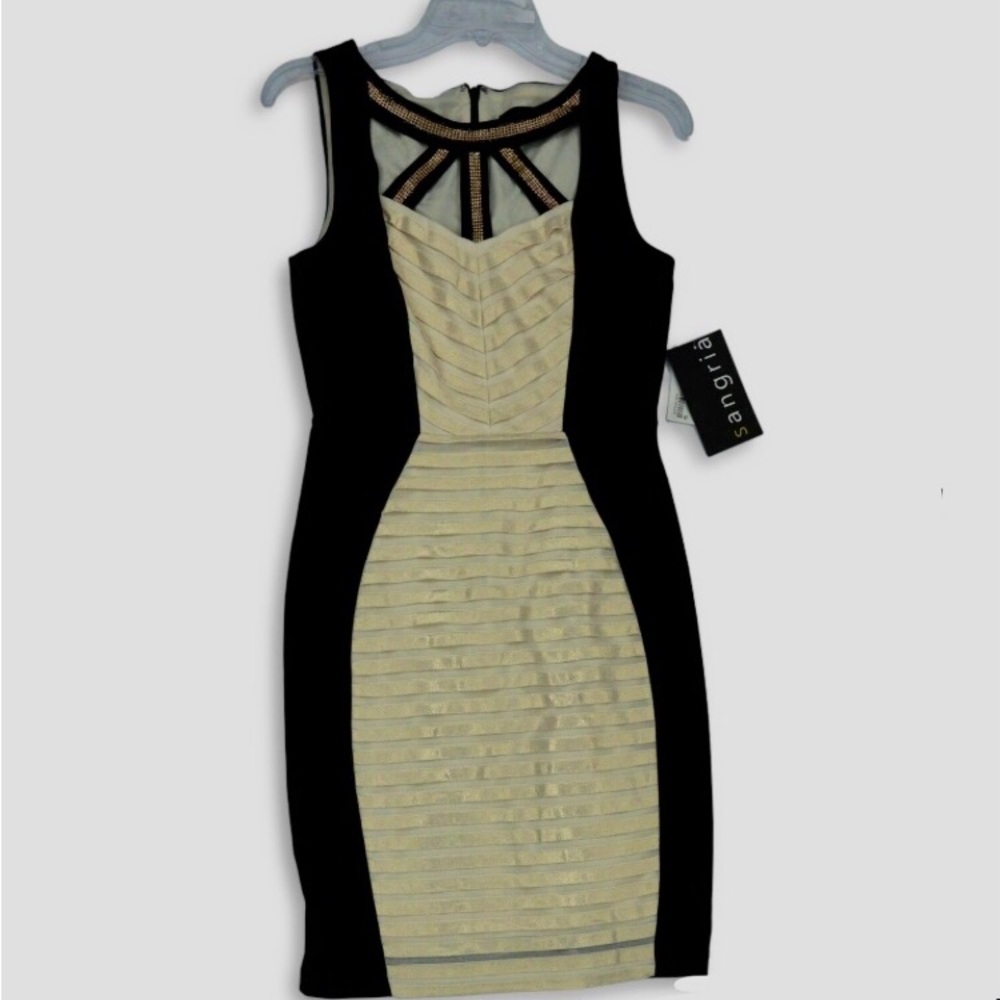 Sangria black and gold dress NWT